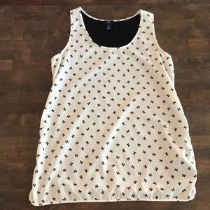 GAP black and white chiffon/cotton tank